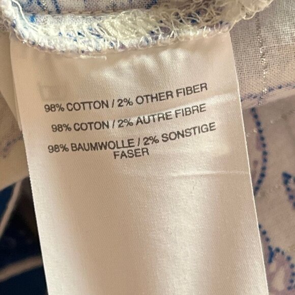 J. Crew Point Sur Tassel Tunic Popover Top small blue white metallic - Picture 8 of 10